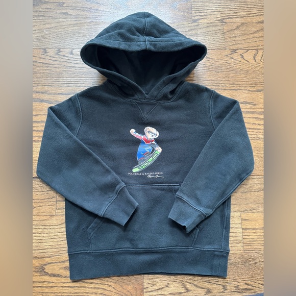 Polo Ralph Lauren Other - Ralph Lauren Polo Bear boys black hooded ski sweatshirt, size 6